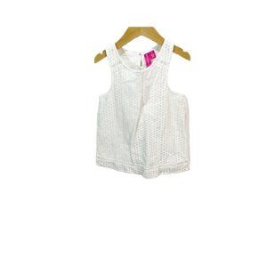 Lilly Pulitzer Girl's Size 5T Sleeveless White Eyelet Sleeveless Blouse Cotton